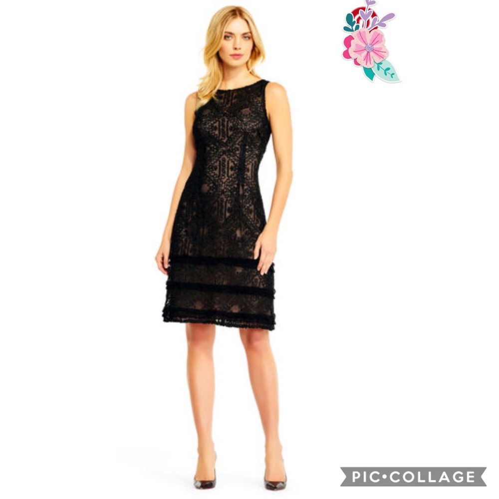Aidan Mattox soutache embroidered sheath dress